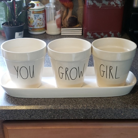 rae dunn Other - Rae Dunn You Grow Girl flower pots